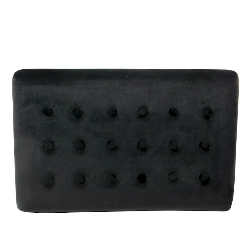 Silver Orchid Sid Velvet Tufted Ottoman