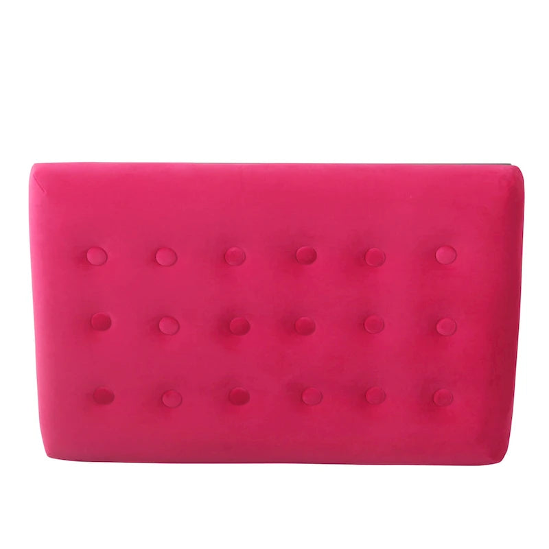 Silver Orchid Sid Velvet Tufted Ottoman