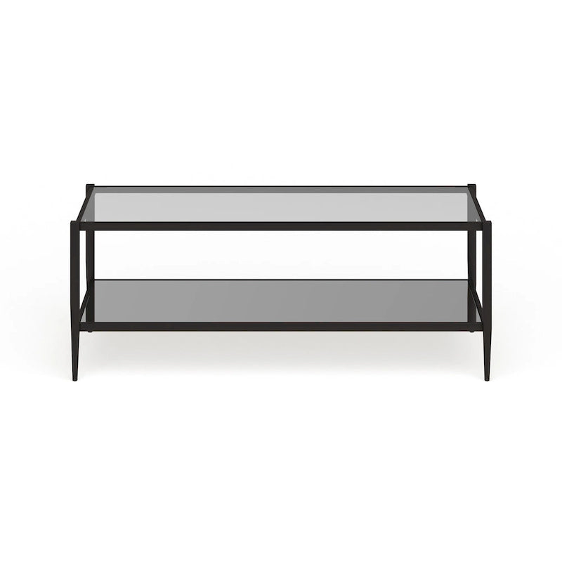 Hera 45 Wide Rectangular Coffee Table with Mirror Shelf