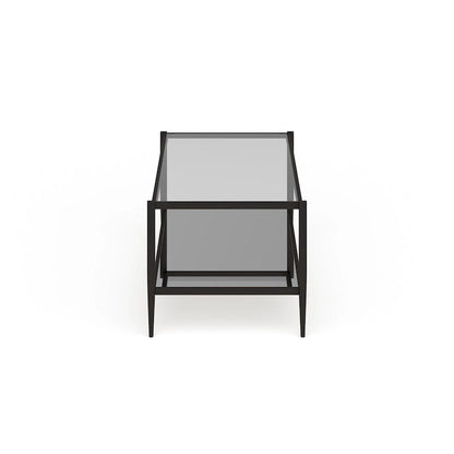 Hera 45 Wide Rectangular Coffee Table with Mirror Shelf