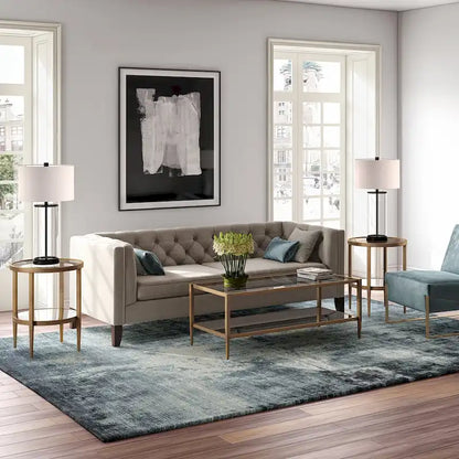 Hera 45 Wide Rectangular Coffee Table with Mirror Shelf