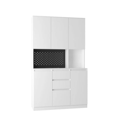 74 Freestanding Kitchen Pantry Cabinet Cupboard with 6 Doors,3 Shelves and 2 Drawer, Laundry Room Storage