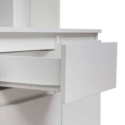 74 Freestanding Kitchen Pantry Cabinet Cupboard with 6 Doors,3 Shelves and 2 Drawer, Laundry Room Storage