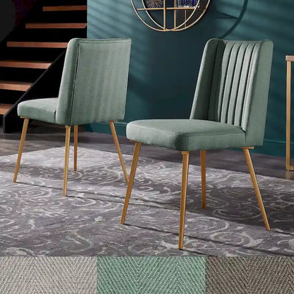 Jose Gold Finish Fabric Dining Chair (Set of 2) by iNSPIRE Q Modern