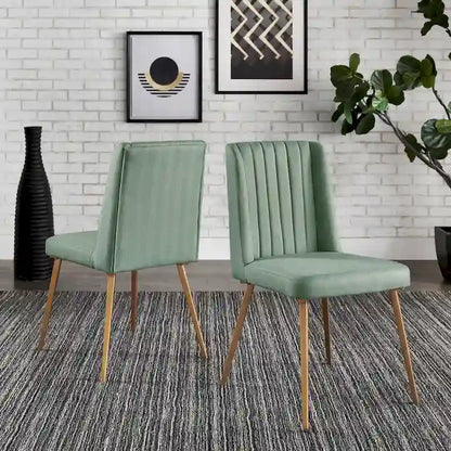 Jose Gold Finish Fabric Dining Chair (Set of 2) by iNSPIRE Q Modern