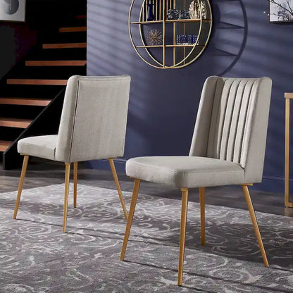 Jose Gold Finish Fabric Dining Chair (Set of 2) by iNSPIRE Q Modern