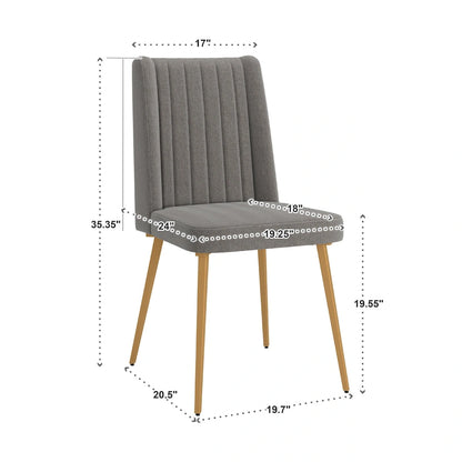 Jose Gold Finish Fabric Dining Chair (Set of 2) by iNSPIRE Q Modern