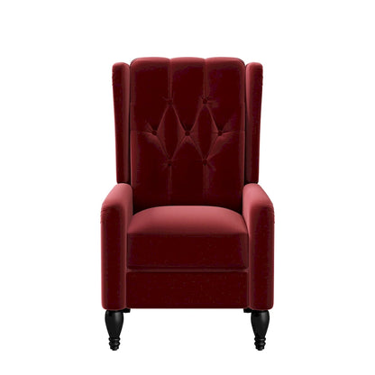 Gracewood Hollow Bea Velvet Wingback Push Back Recliner Chair