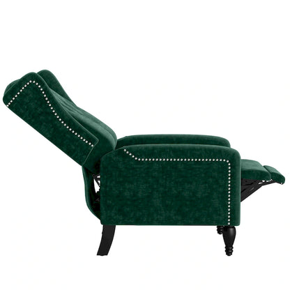 Gracewood Hollow Bea Velvet Wingback Push Back Recliner Chair