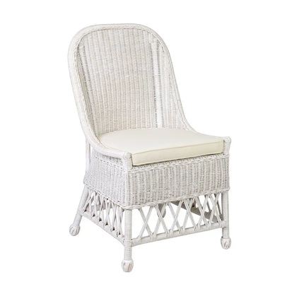 Natural Rattan Cushioned Dining Accent Chair by East at Main
