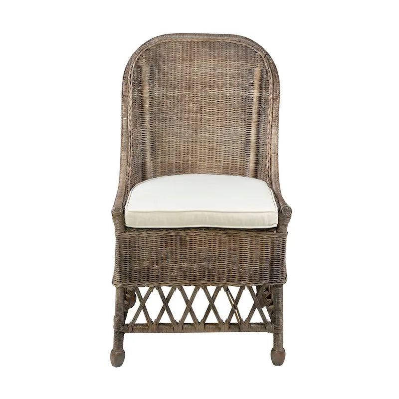 Natural Rattan Cushioned Dining Accent Chair by East at Main