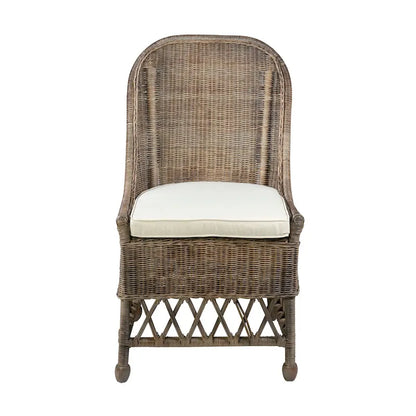 Natural Rattan Cushioned Dining Accent Chair by East at Main
