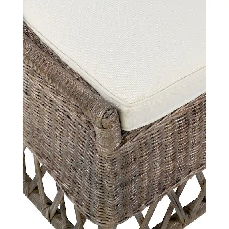 Natural Rattan Cushioned Dining Accent Chair by East at Main