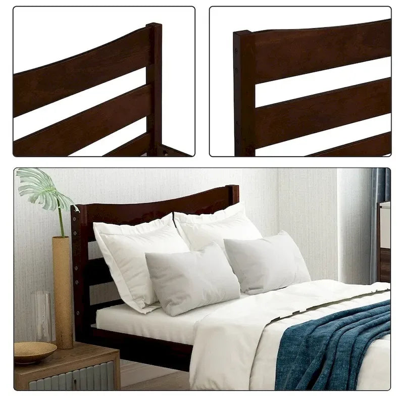 Wood Platform Bed with Headboard