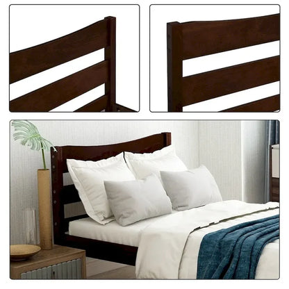 Wood Platform Bed with Headboard