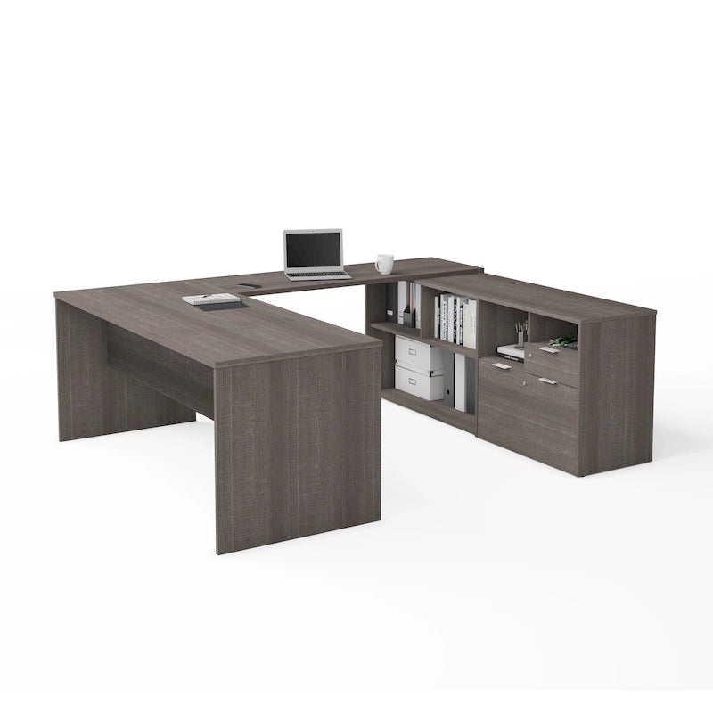 Bestar i3 Plus U-Desk with Two Drawers