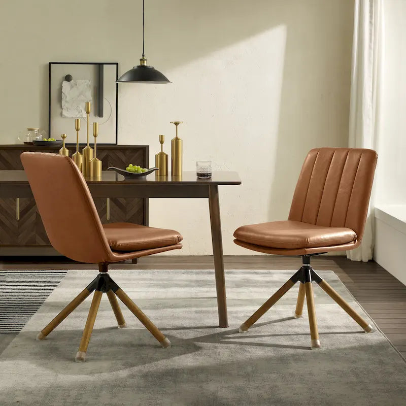 Art Leon Set of 2 Mid-century Swivel Home Office Chair