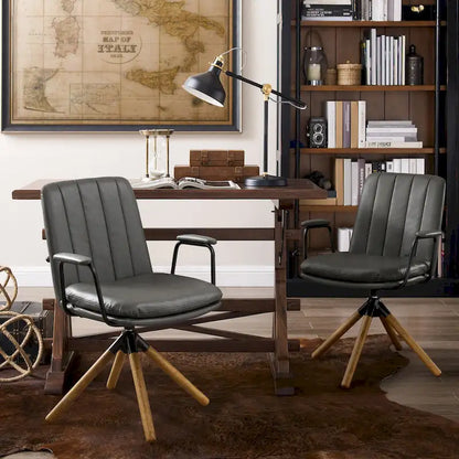 Art Leon Set of 2 Mid-century Swivel Home Office Chair