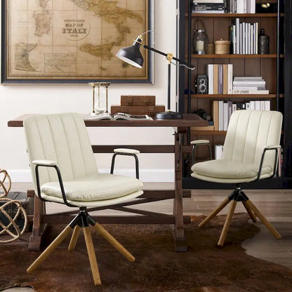 Art Leon Set of 2 Mid-century Swivel Home Office Chair