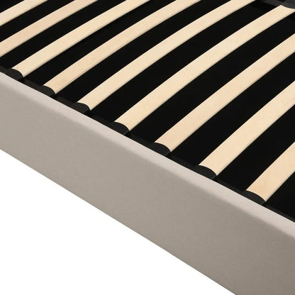 Queen Size Linen Upholstered Platform Bed with Lift Up Storage System