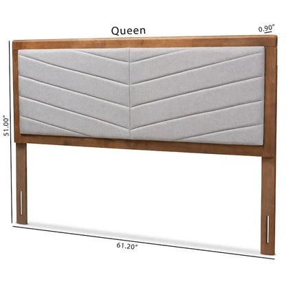 Iden Modern and Contemporary Wood Headboard -Light Grey