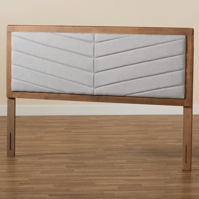 Iden Modern and Contemporary Wood Headboard -Light Grey