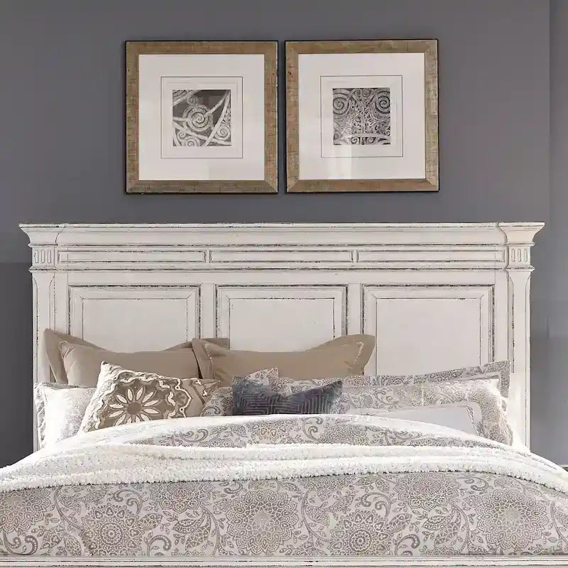 The Gray Barn Abbey Park Weathered Brown & Antique White Queen Panel Headboard