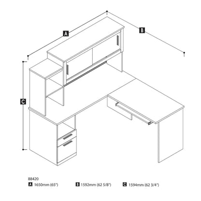 Bestar Dayton Melamine Reversible L-shaped Desk