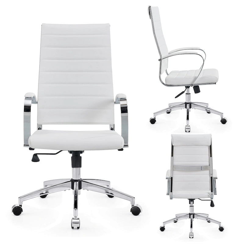 CAROCC Ribbed Computer Office Chair Adjustable Swivel High Back Desk Chair