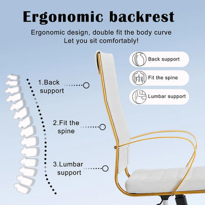 CAROCC Ribbed Computer Office Chair Adjustable Swivel High Back Desk Chair