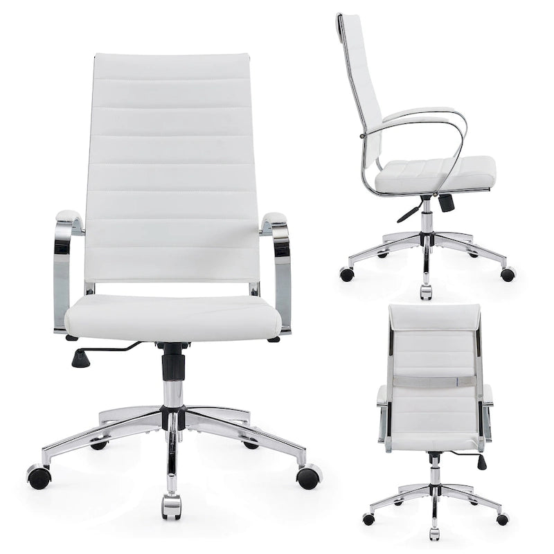 CAROCC Ribbed Computer Office Chair Adjustable Swivel High Back Desk Chair