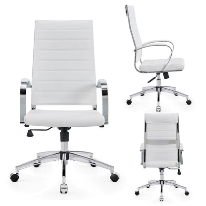 CAROCC Ribbed Computer Office Chair Adjustable Swivel High Back Desk Chair