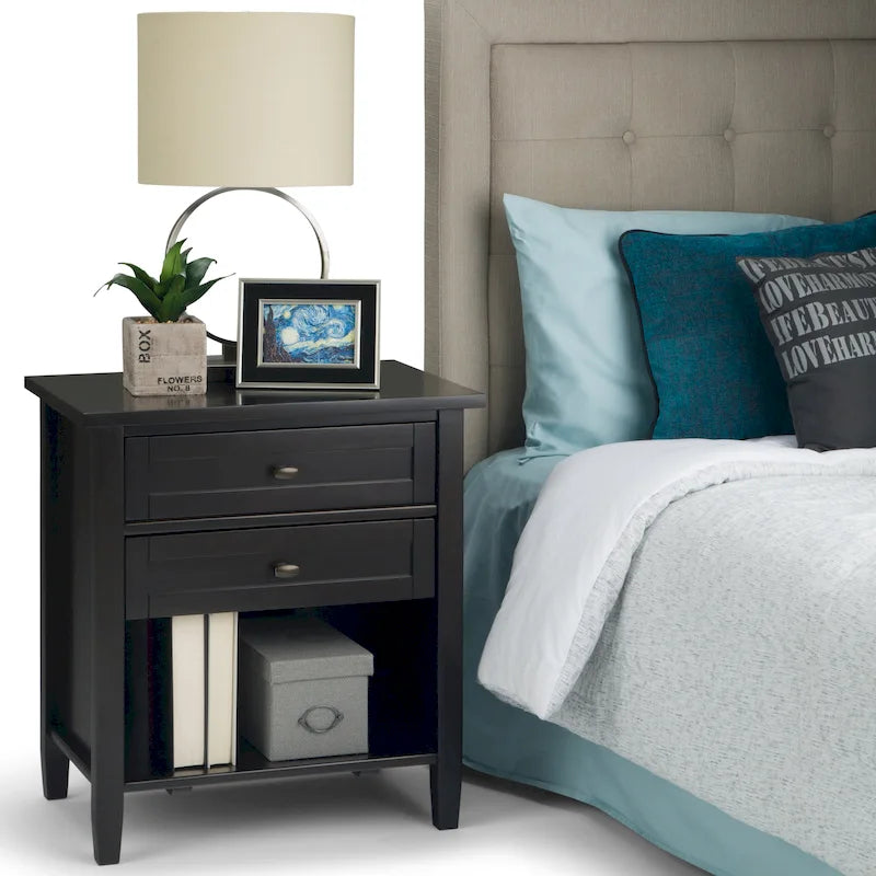 WYNDENHALL Norfolk 24 inch Wide Transitional Bedside Nightstand Table - 24 Inches wide