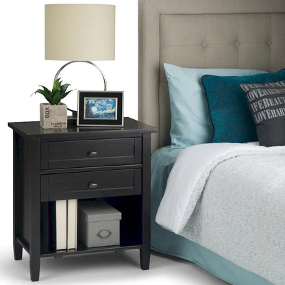 WYNDENHALL Norfolk 24 inch Wide Transitional Bedside Nightstand Table - 24 Inches wide