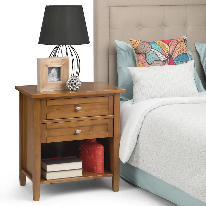 WYNDENHALL Norfolk 24 inch Wide Transitional Bedside Nightstand Table - 24 Inches wide