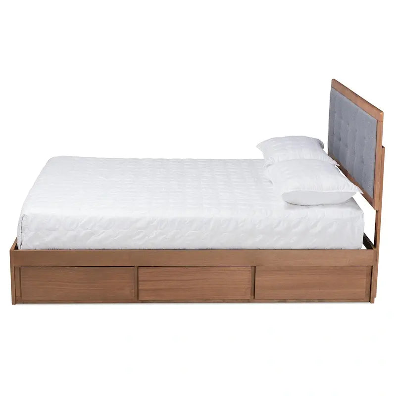 Lene Mid-Century Modern 3-Drawer Storage Bed
