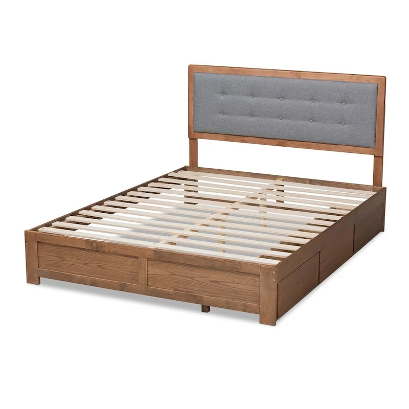 Lene Mid-Century Modern 3-Drawer Storage Bed
