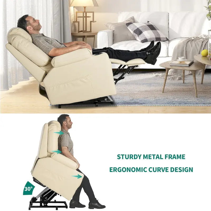 Moasis PU Massage Reclining Living Room Chair Power Lift Recliner Chair