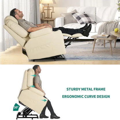 Moasis PU Massage Reclining Living Room Chair Power Lift Recliner Chair
