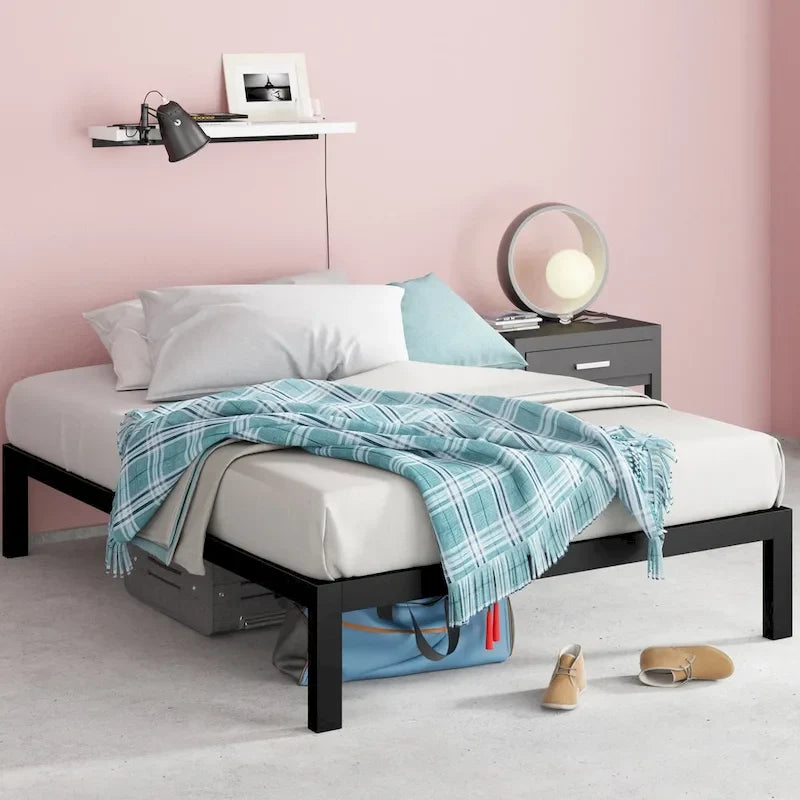 Priage by ZINUS Black Metal Platform Bed Frame