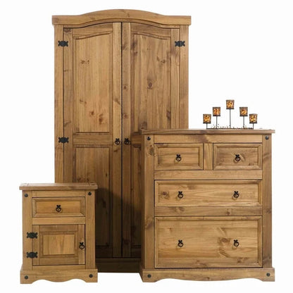 Wood Nighstand 1 Door 1 Drawer Corona Collection