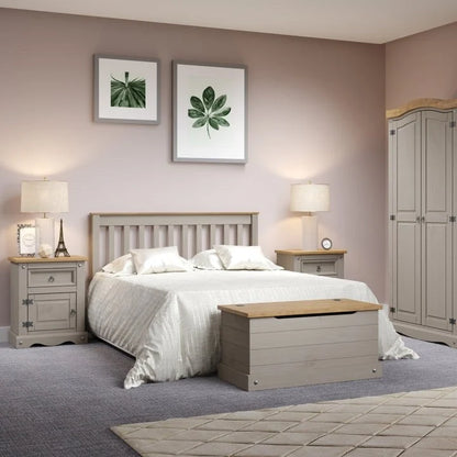 Wood Nighstand 1 Door 1 Drawer Corona Collection