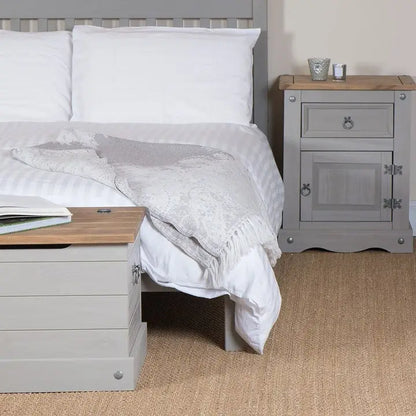 Wood Nighstand 1 Door 1 Drawer Corona Collection