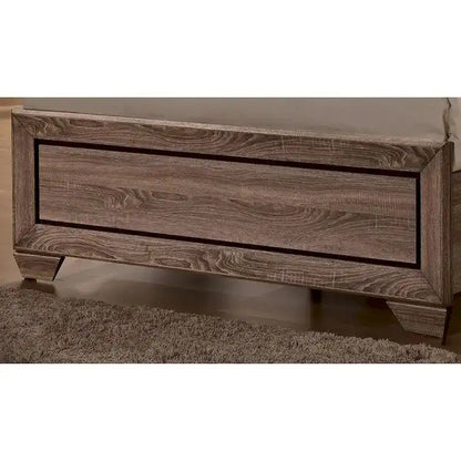 Wooden Bed in Washed Taupe