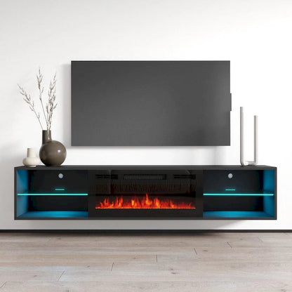 Lima EF Wall Mounted Electric Fireplace 72 TV Stand