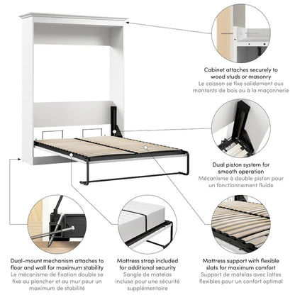 Versatile 64W Full Murphy Bed by Bestar