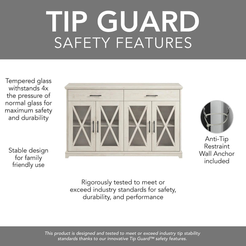 Lennox 60W Farmhouse TV Stand for 75 Inch TV by Bush Furniture