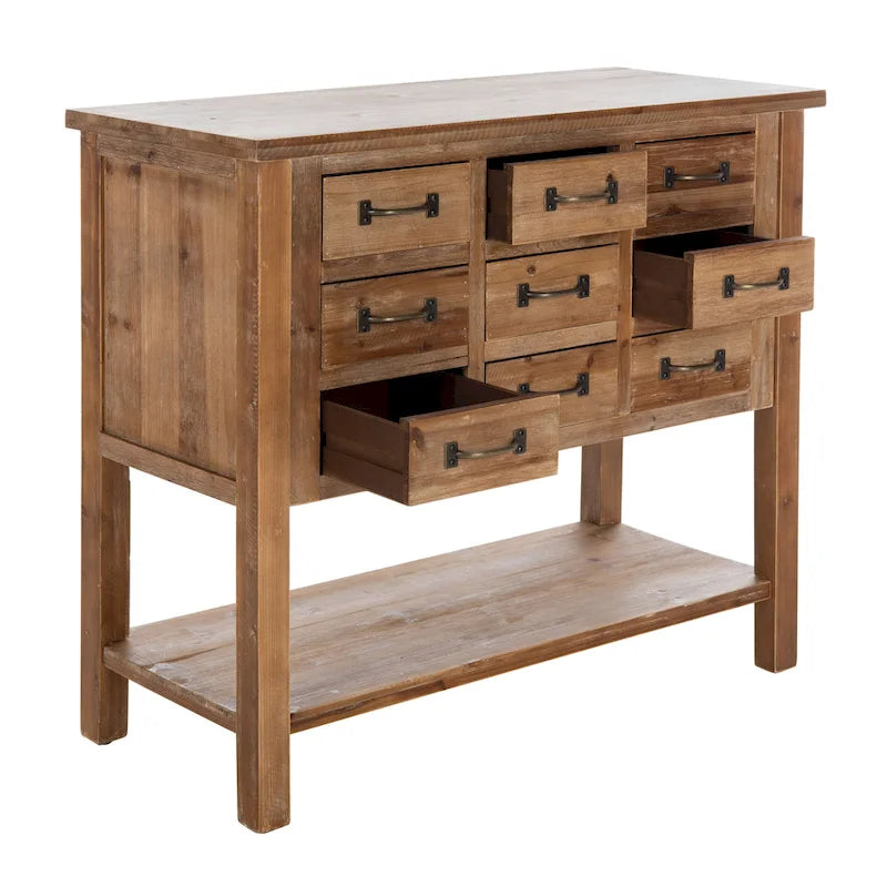 SAFAVIEH Neppie Natural Oak 9-Drawer Chest
