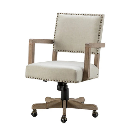 Taresa Modern Mid-Back Swivel Height Adjustable Task Chair with Nailhead Trim by HULALA HOME