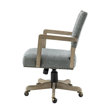 Taresa Modern Mid-Back Swivel Height Adjustable Task Chair with Nailhead Trim by HULALA HOME
